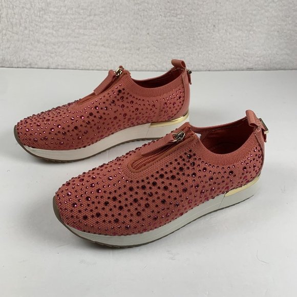 Kenneth Cole Reaction Cameron Zip Jewel Jogger Sneaker Women 7 Wide Sunset S0264 - Picture 4 of 10